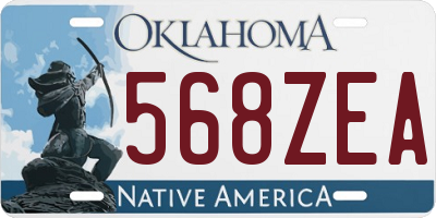 OK license plate 568ZEA