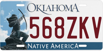 OK license plate 568ZKV