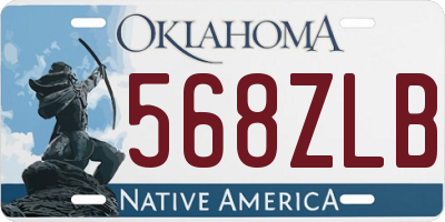 OK license plate 568ZLB