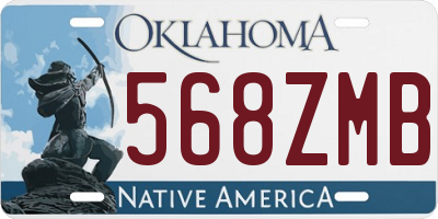 OK license plate 568ZMB