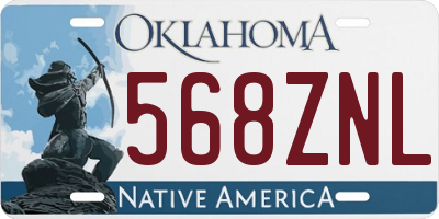 OK license plate 568ZNL