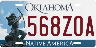 OK license plate 568ZOA