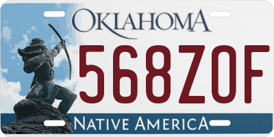 OK license plate 568ZOF