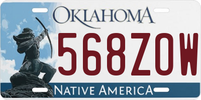 OK license plate 568ZOW