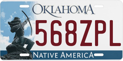 OK license plate 568ZPL