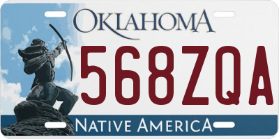 OK license plate 568ZQA