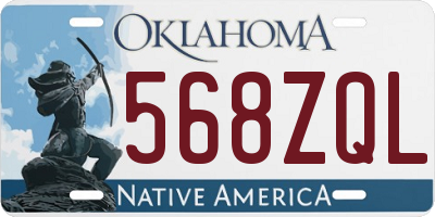 OK license plate 568ZQL
