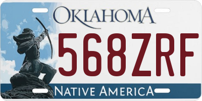 OK license plate 568ZRF