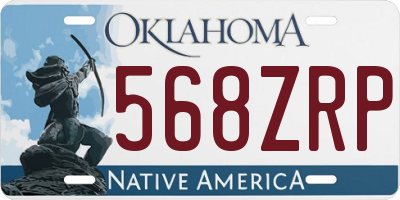 OK license plate 568ZRP