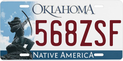 OK license plate 568ZSF