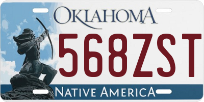 OK license plate 568ZST