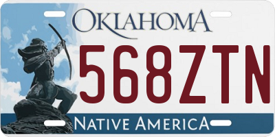 OK license plate 568ZTN