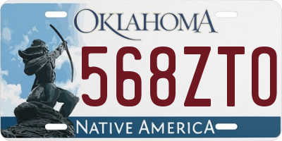 OK license plate 568ZTO