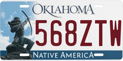 OK license plate 568ZTW