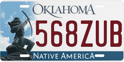 OK license plate 568ZUB