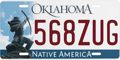 OK license plate 568ZUG