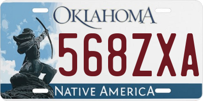 OK license plate 568ZXA