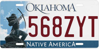 OK license plate 568ZYT