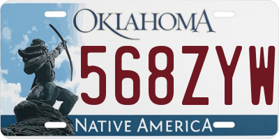 OK license plate 568ZYW