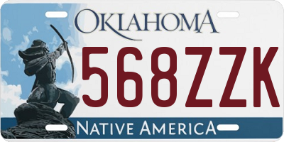 OK license plate 568ZZK