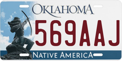 OK license plate 569AAJ