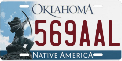 OK license plate 569AAL