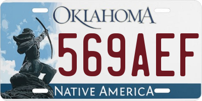 OK license plate 569AEF
