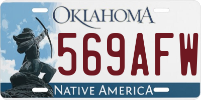 OK license plate 569AFW