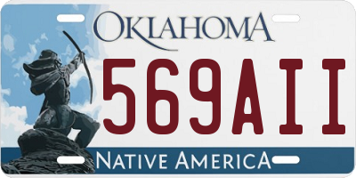 OK license plate 569AII