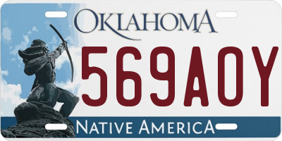 OK license plate 569AOY