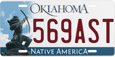 OK license plate 569AST