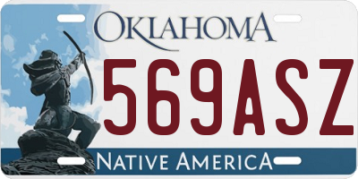 OK license plate 569ASZ
