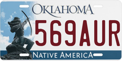 OK license plate 569AUR