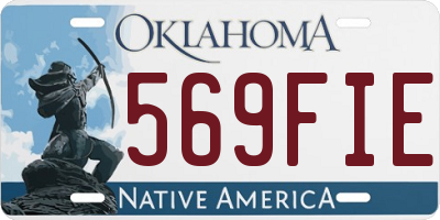 OK license plate 569FIE