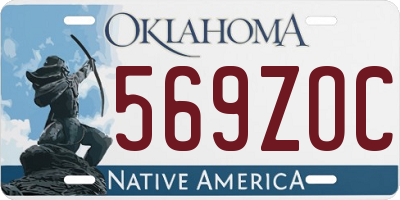 OK license plate 569ZOC