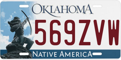 OK license plate 569ZVW