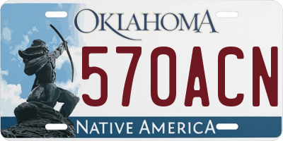 OK license plate 570ACN