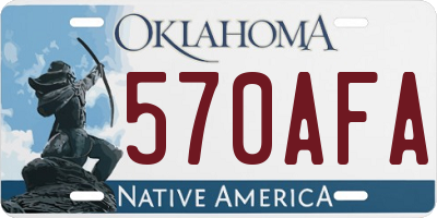 OK license plate 570AFA