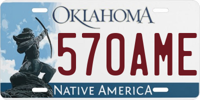 OK license plate 570AME