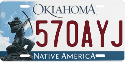 OK license plate 570AYJ