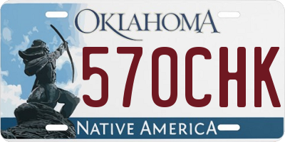 OK license plate 570CHK