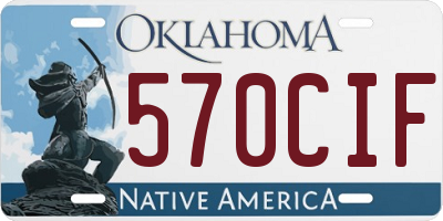 OK license plate 570CIF