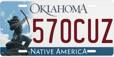 OK license plate 570CUZ