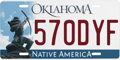 OK license plate 570DYF