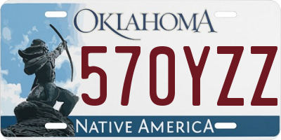 OK license plate 570YZZ
