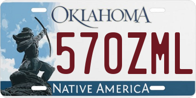 OK license plate 570ZML