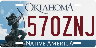 OK license plate 570ZNJ