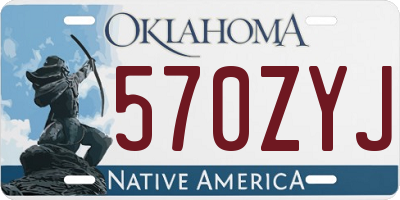 OK license plate 570ZYJ