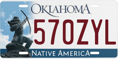 OK license plate 570ZYL