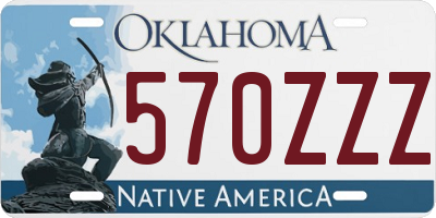 OK license plate 570ZZZ